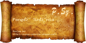 Pengő Szénia névjegykártya